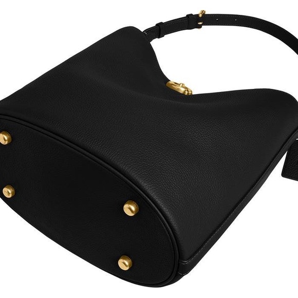 NEW Coach Willow Soft Polished Pebble Leather Bucket Bag in Black - Picture 3 of 16